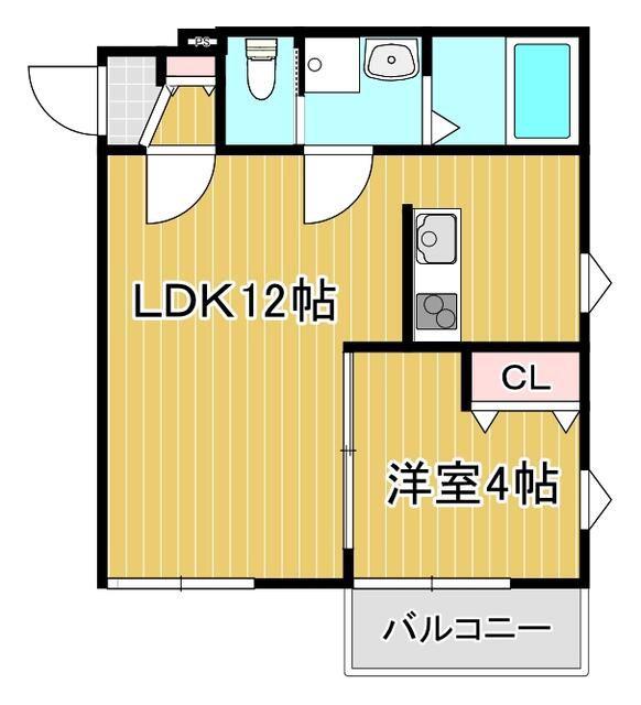 LA-CREA ZⅡ(1LDK/1階)の間取り写真