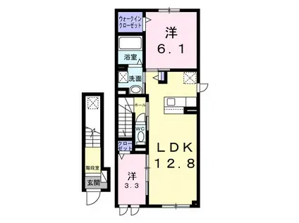 ラ メール カルム I(2LDK/2階)の間取り写真