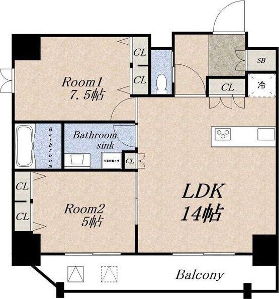 MONMAISON1(2LDK/2階)の間取り写真