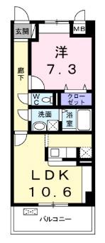 ポラリス参番館(1LDK/4階)の間取り写真