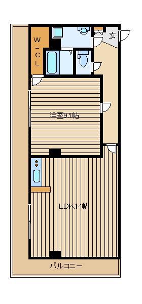 メゾン柿の木(1LDK/2階)の間取り写真