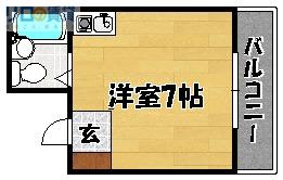 メゾン大道(ワンルーム/2階)の間取り写真