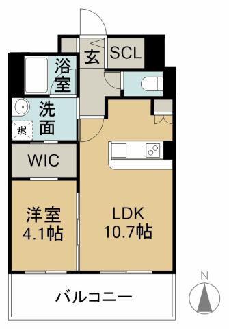 プログレス久保田(1LDK/1階)の間取り写真