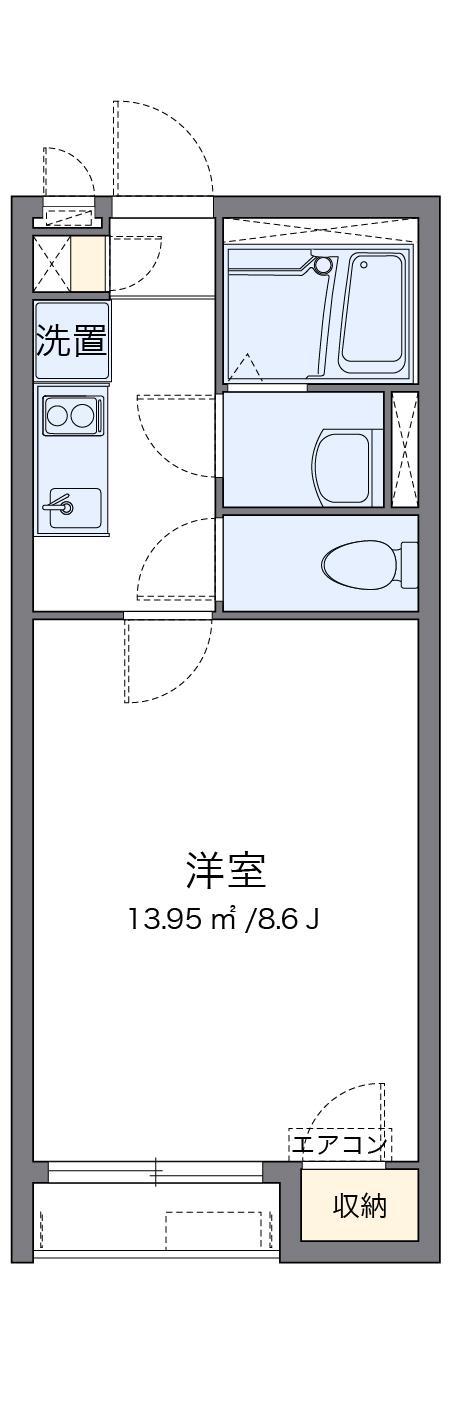 クレイノ光和B(1K/1階)の間取り写真