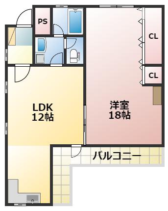 レミエル水前寺(1LDK/3階)の間取り写真