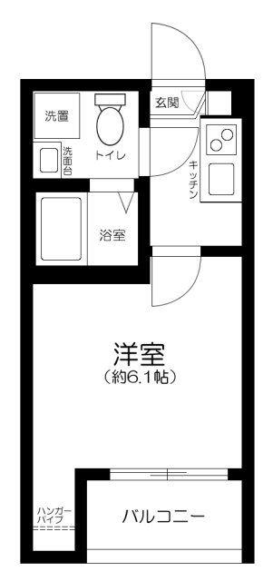 GLUCK船橋(1K/1階)の間取り写真