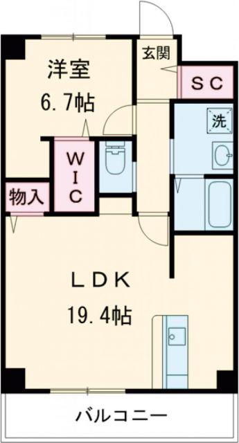 グランドホープ(1LDK/4階)の間取り写真
