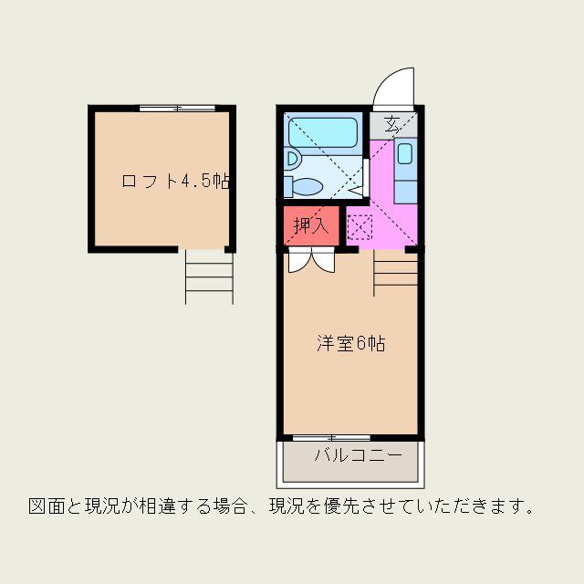コーポS&S2(1K/2階)の間取り写真