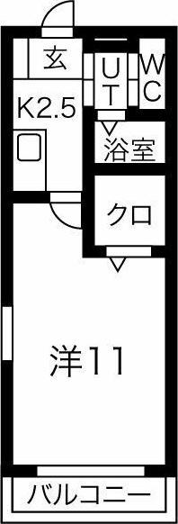 ゴールデンクロス古井(1K/1階)の間取り写真