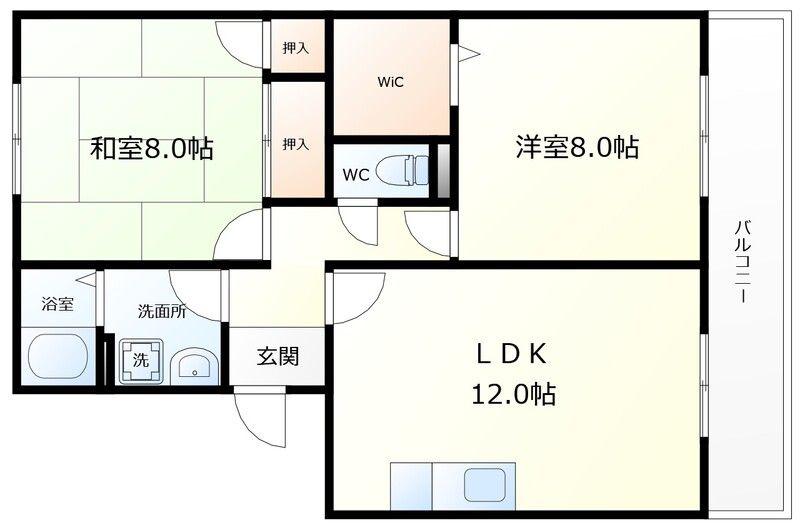 メゾンボナール(2LDK/3階)の間取り写真