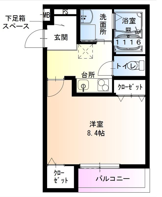 フジパレス南清水町サウス(1K/3階)の間取り写真