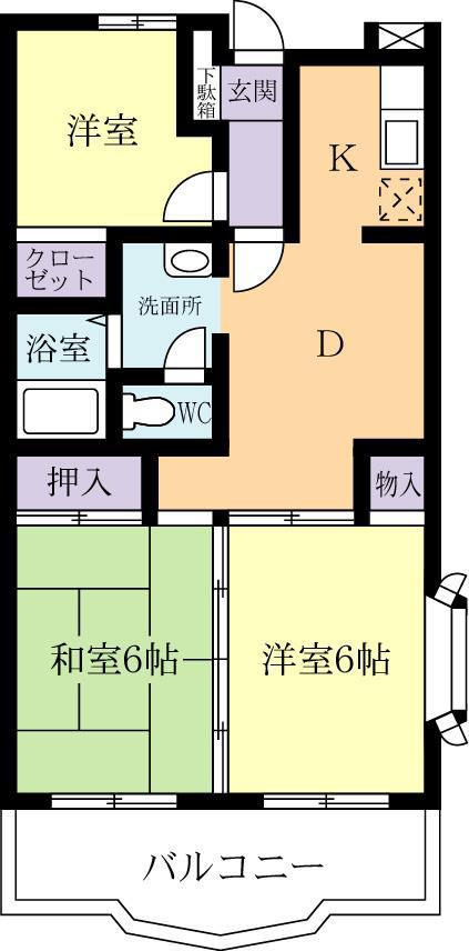 ロイヤルAK(3DK/2階)の間取り写真