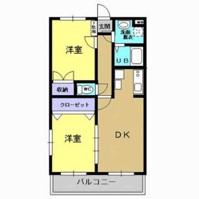 ピュアサファイアI(2LDK/3階)の間取り写真