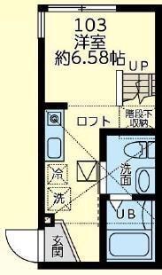 ルリカケス東柏ケ谷(ワンルーム/1階)の間取り写真