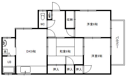 ハイツ丸正(3DK/2階)の間取り写真