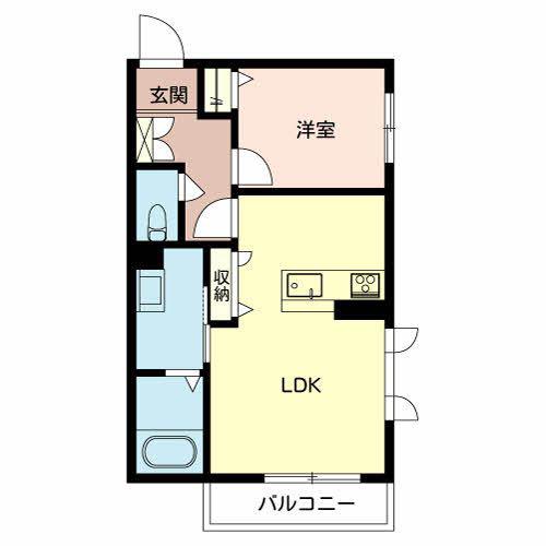 シャーメゾン秋月の杜(1LDK/2階)の間取り写真