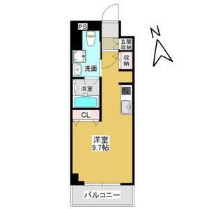 メルヴェーユ東八番丁(ワンルーム/2階)の間取り写真
