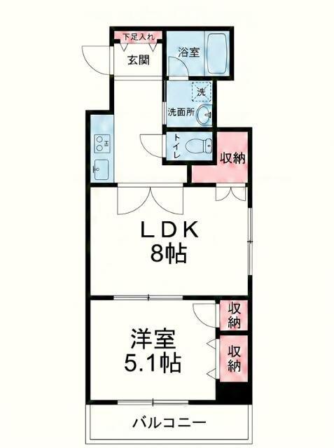 日神デュオステージ新中野(1DK/2階)の間取り写真