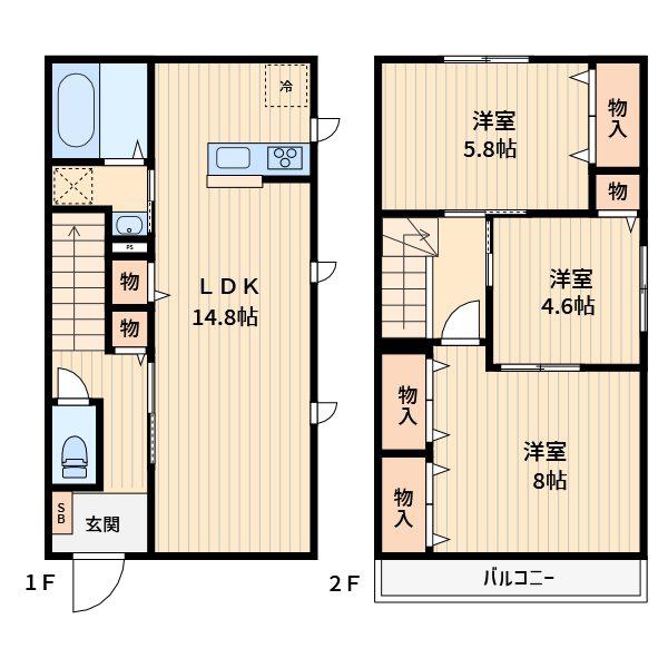 マイオール(3LDK/1階)の間取り写真
