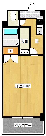 S-FORT中広通(1K/5階)の間取り写真