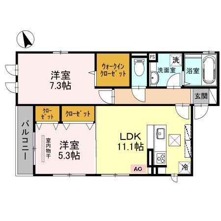 カミーリア北大塚(2LDK/1階)の間取り写真