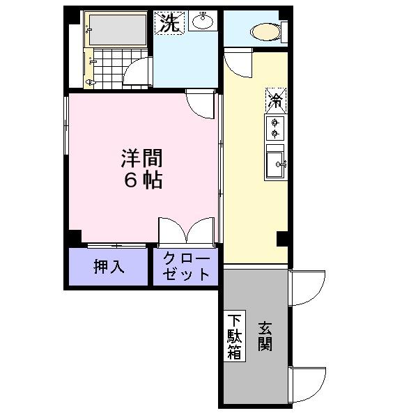 フェリス(1K/1階)の間取り写真