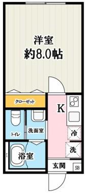 キャメル北戸田(1K/1階)の間取り写真