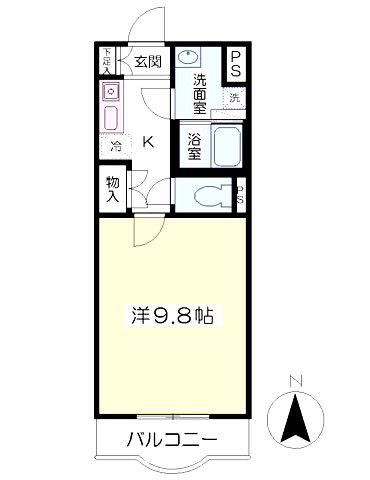 富士見アーバンハウス(1K/1階)の間取り写真