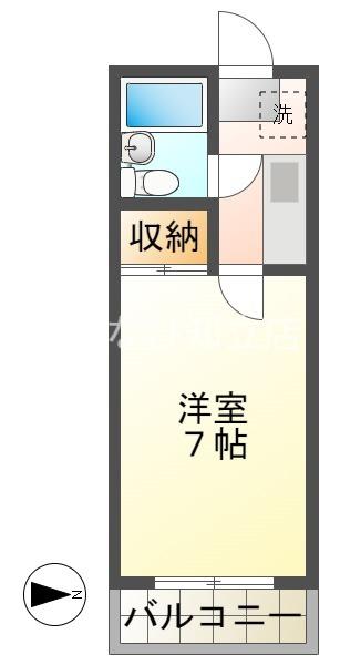 グリンパーク(1K/2階)の間取り写真