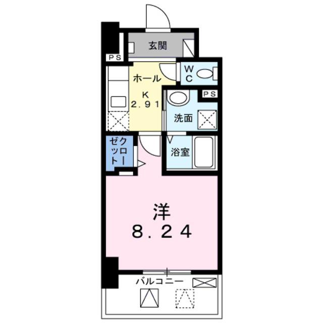 メルベージュ岸(1K/3階)の間取り写真