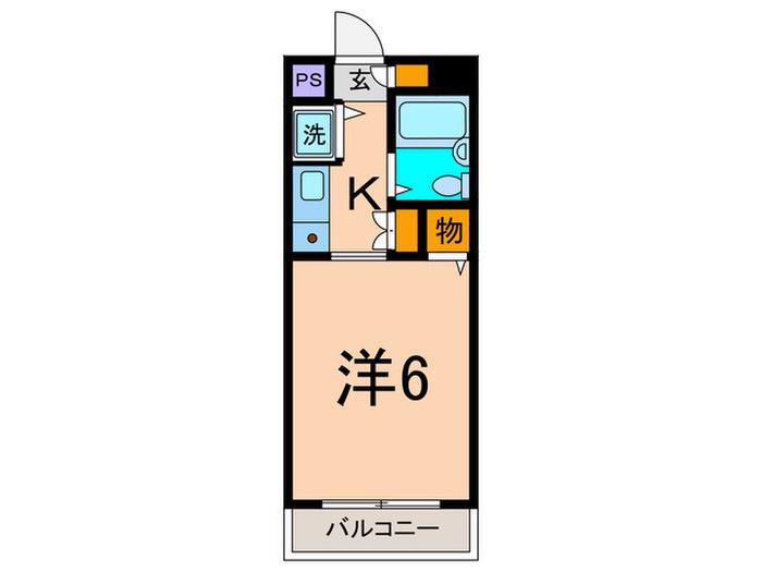 リンクスビル(1K/3階)の間取り写真