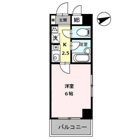 ラ・フェリオ新深江(1K/5階)の間取り写真
