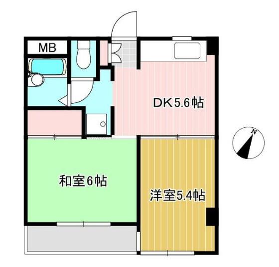 メゾン浦和(2DK/2階)の間取り写真