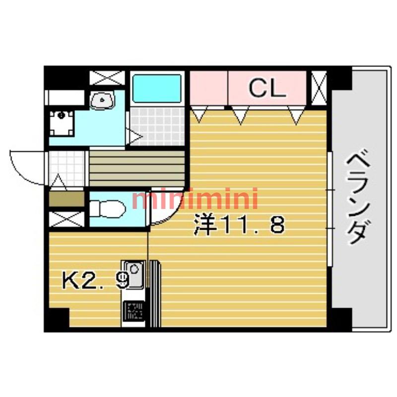 ＪＲ東海道本線 吹田駅(ＪＲ) 徒歩5分 4階建 築19年(ワンルーム/4階)の間取り写真