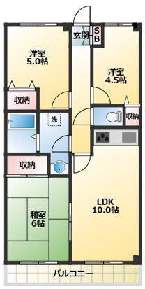 レピドール福田I(3LDK/6階)の間取り写真