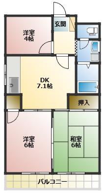 グリーンパーク湘南(3DK/2階)の間取り写真