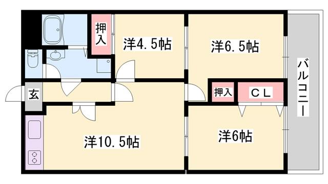 メゾンやすむろ(3LDK/2階)の間取り写真