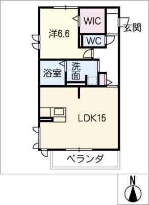 グランシャリオ中央(1LDK/2階)の間取り写真