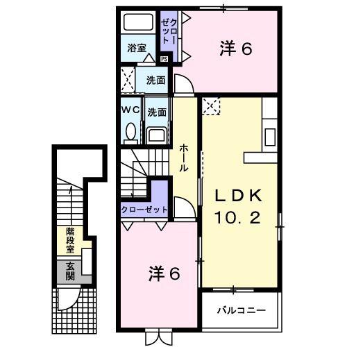 アネックス北門ノーザンコート(2LDK/2階)の間取り写真