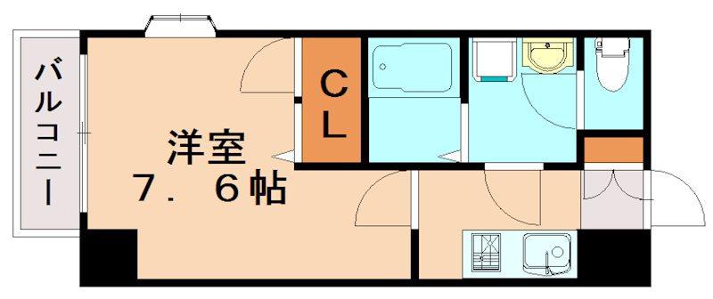 GRANDEUR住吉壱番館(1K/7階)の間取り写真