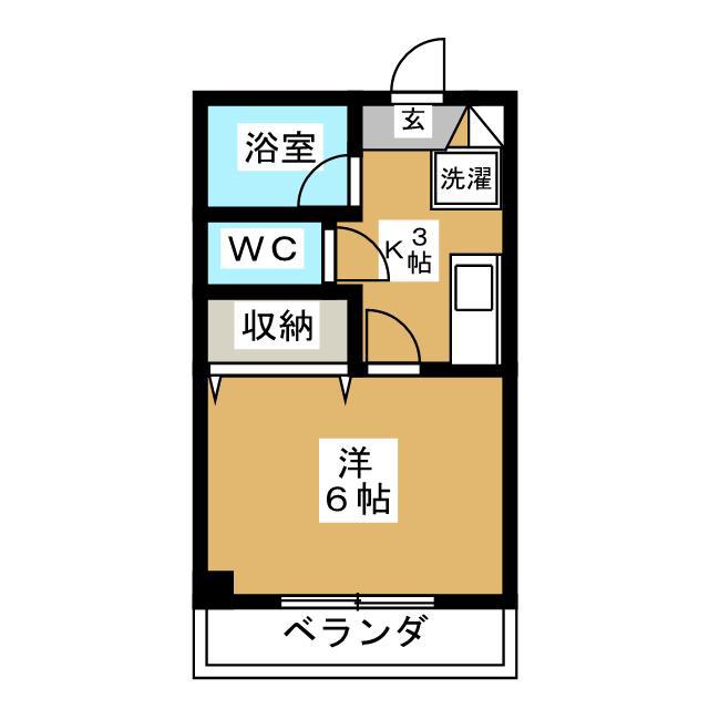 ファミール清水(1K/2階)の間取り写真