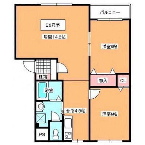 ピュアライフ亀田本町(2LDK/3階)の間取り写真