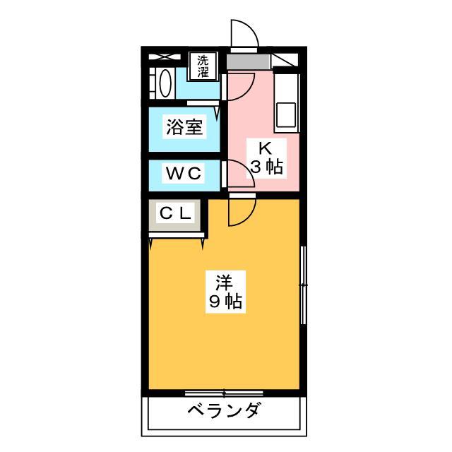 ブリアール(1K/4階)の間取り写真