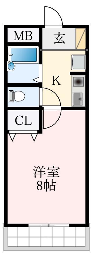 トレイズ(1K/1階)の間取り写真