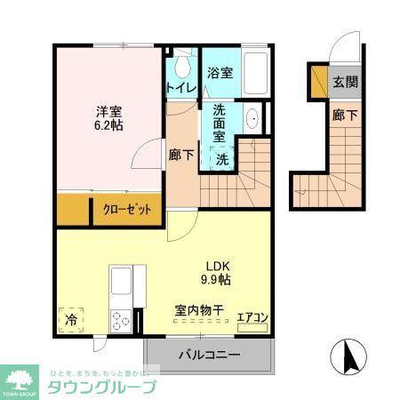 GRAND PARC(1LDK/2階)の間取り写真