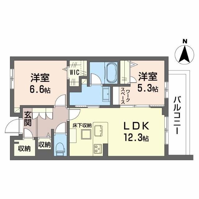 リオリエントスティール(2LDK/3階)の間取り写真
