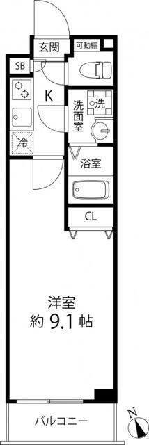 プレールドゥーク成増(1K/2階)の間取り写真