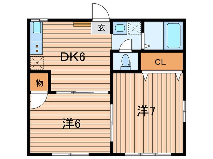 KS HOUSE(2DK/1階)の間取り写真