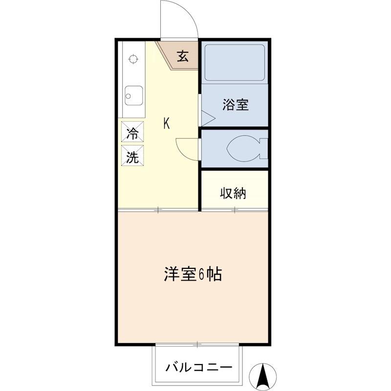 芝グリーンハイツA棟(1K/1階)の間取り写真