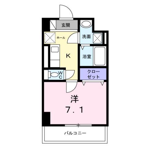 サニーレジデンス吉野II(1K/4階)の間取り写真